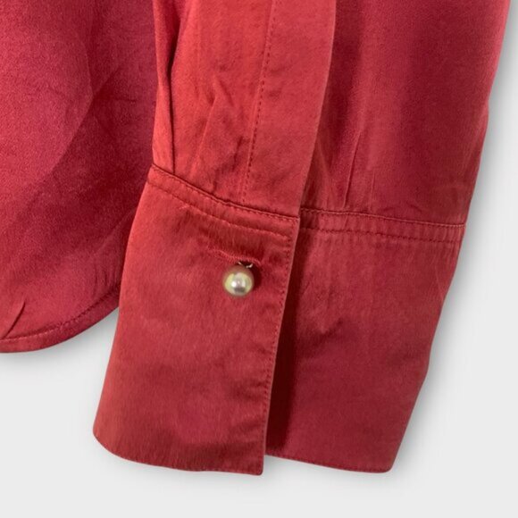 Talbots Button Down Silk Blouse - Picture 4 of 8